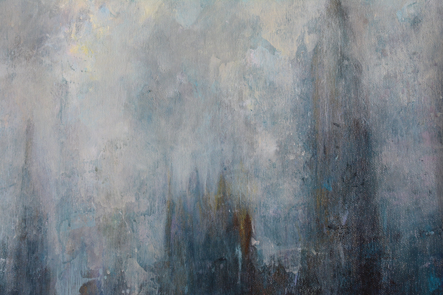 Thames river in fog